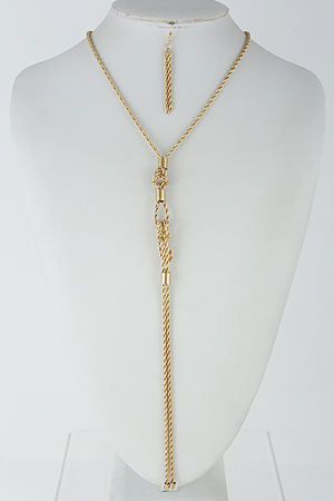 Long Twisted Chain Necklace Set 6GCG10
